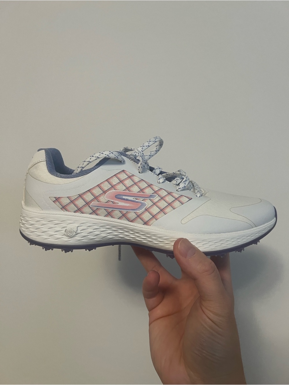 Skechers GO GOLF Women’s Golf Shoes | White/Pink Plaid | NWT | Sz 6.5